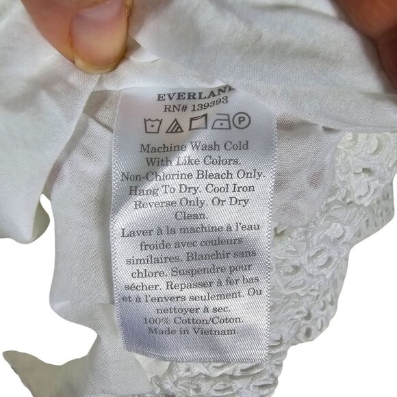 Everlane The Eyelet Cotton Blouse S White Coquette Feminine Cottagecore NWT - Picture 4 of 12